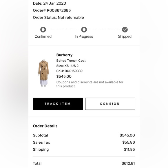 Burberry Tan Trench Coat - Picture 6 of 9